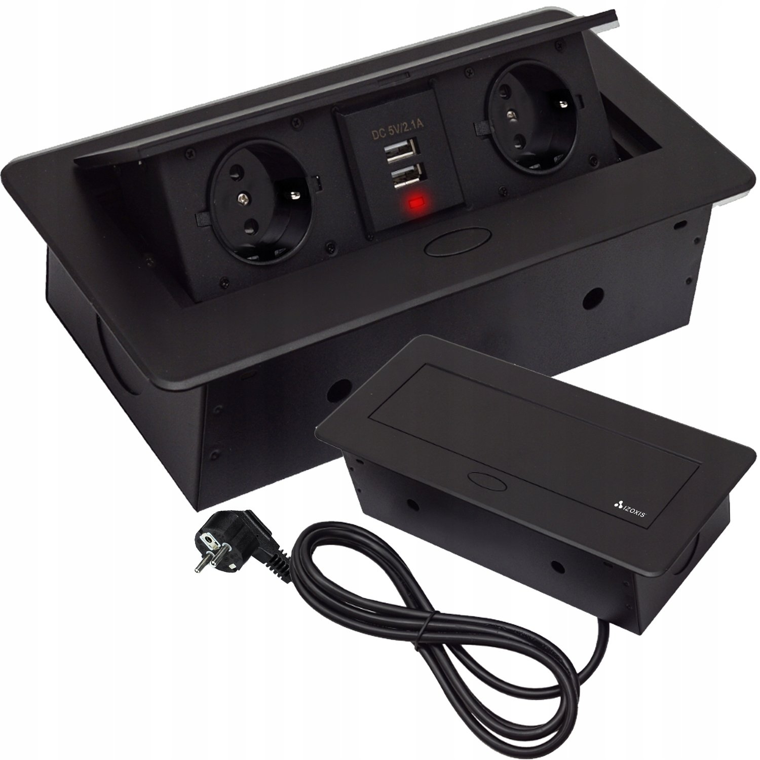 Выдвижная розетка 2x розетка, 2x USB, 1,9 м Izoxis 21446 — изображение 4